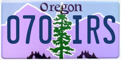OR license plate 070IRS
