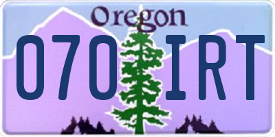 OR license plate 070IRT