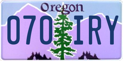 OR license plate 070IRY