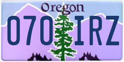 OR license plate 070IRZ