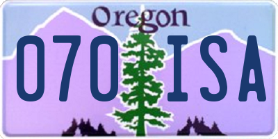 OR license plate 070ISA