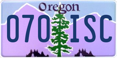 OR license plate 070ISC