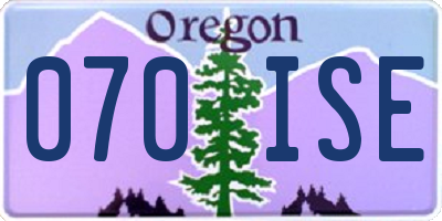 OR license plate 070ISE