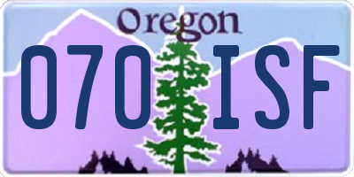 OR license plate 070ISF