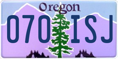 OR license plate 070ISJ