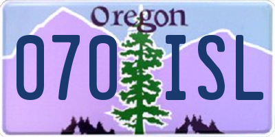 OR license plate 070ISL