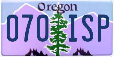 OR license plate 070ISP