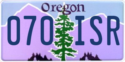OR license plate 070ISR