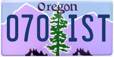 OR license plate 070IST