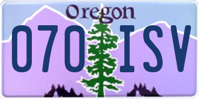 OR license plate 070ISV