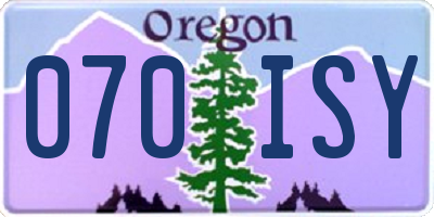 OR license plate 070ISY