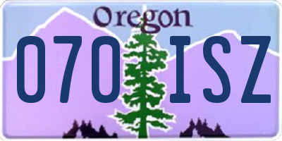 OR license plate 070ISZ
