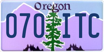 OR license plate 070ITC