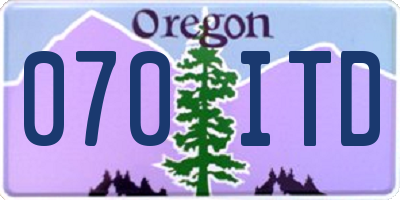OR license plate 070ITD