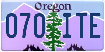 OR license plate 070ITE