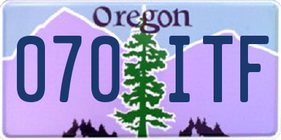 OR license plate 070ITF