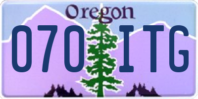 OR license plate 070ITG