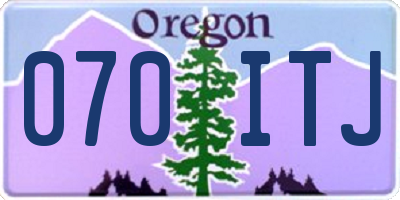 OR license plate 070ITJ