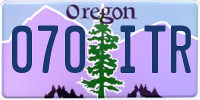 OR license plate 070ITR