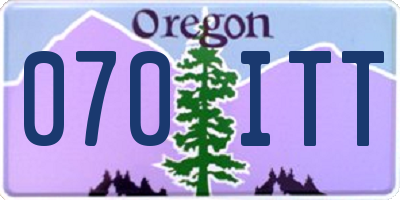 OR license plate 070ITT