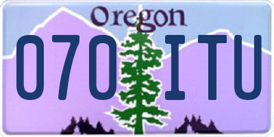 OR license plate 070ITU