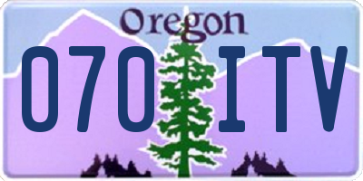 OR license plate 070ITV