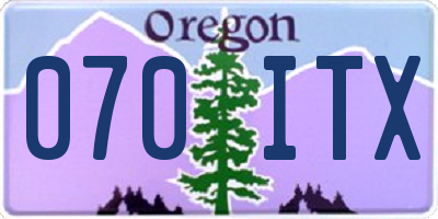 OR license plate 070ITX