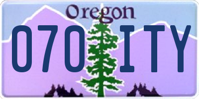 OR license plate 070ITY