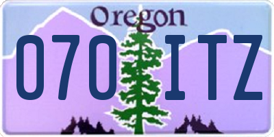 OR license plate 070ITZ