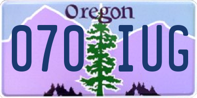 OR license plate 070IUG
