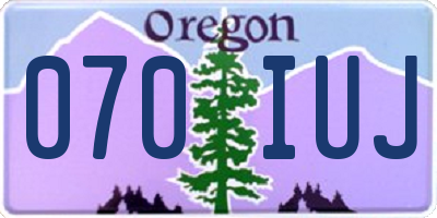 OR license plate 070IUJ