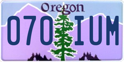 OR license plate 070IUM