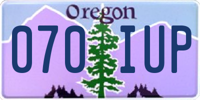 OR license plate 070IUP