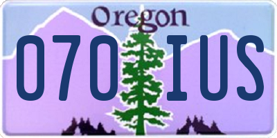 OR license plate 070IUS
