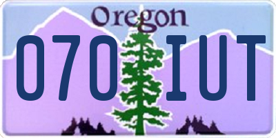 OR license plate 070IUT