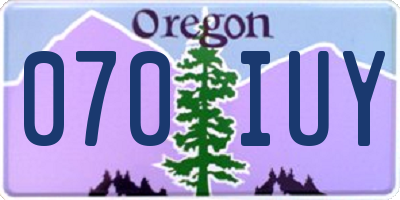 OR license plate 070IUY