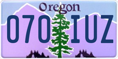 OR license plate 070IUZ