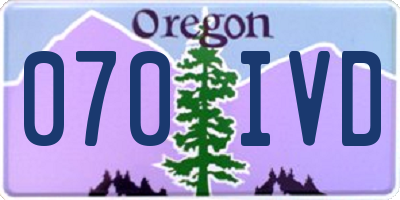 OR license plate 070IVD