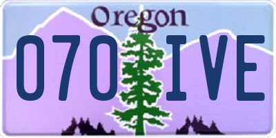 OR license plate 070IVE