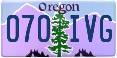 OR license plate 070IVG