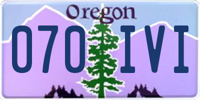 OR license plate 070IVI