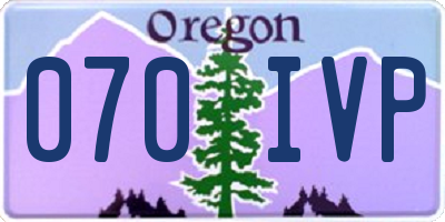 OR license plate 070IVP