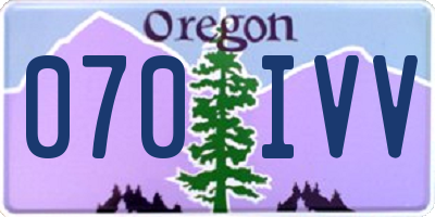 OR license plate 070IVV