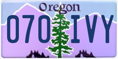 OR license plate 070IVY