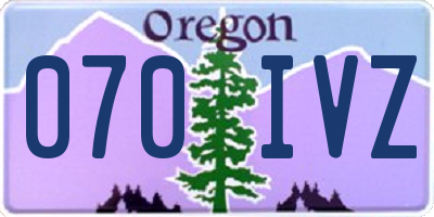 OR license plate 070IVZ