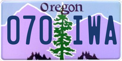 OR license plate 070IWA