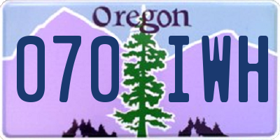 OR license plate 070IWH