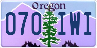 OR license plate 070IWI