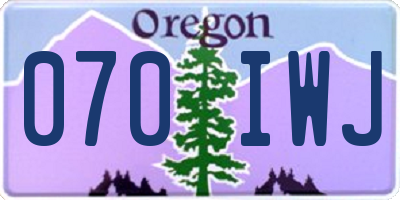 OR license plate 070IWJ
