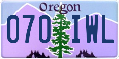 OR license plate 070IWL